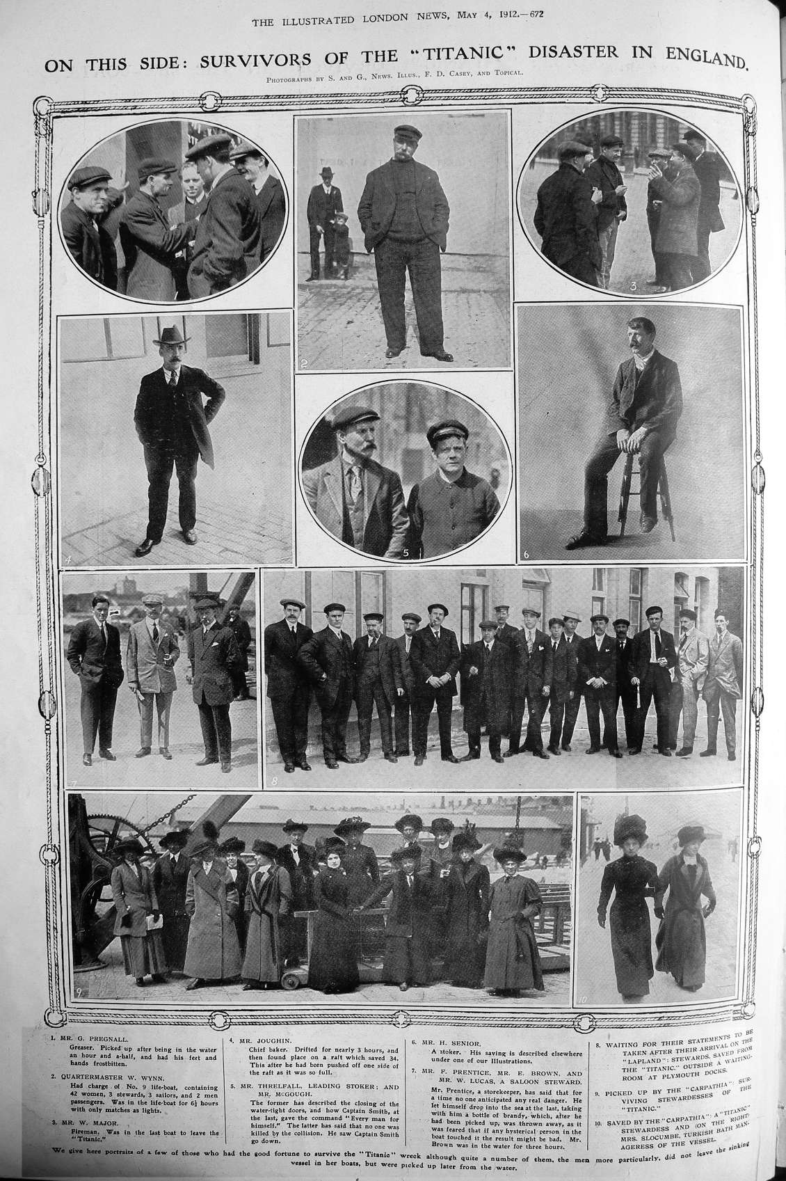 Titanic survivors in England